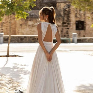 Beach Wedding Dress-Lace Chiffon Bohemian Beach Wedding Dress | Wedding Dresses
