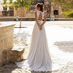 Beach Wedding Dress-Lace Chiffon Bohemian Beach Wedding Dress | Wedding Dresses