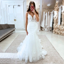 Load image into Gallery viewer, Mermaid Wedding Dress-Lace Beach Wedding Dress- Spaghetti Straps | Wedding Dresses
