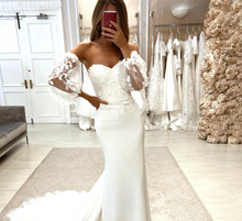 Load image into Gallery viewer, Mermaid Wedding Dress-Lace Wedding Dress | Detachable Sleeves | Wedding Dresses
