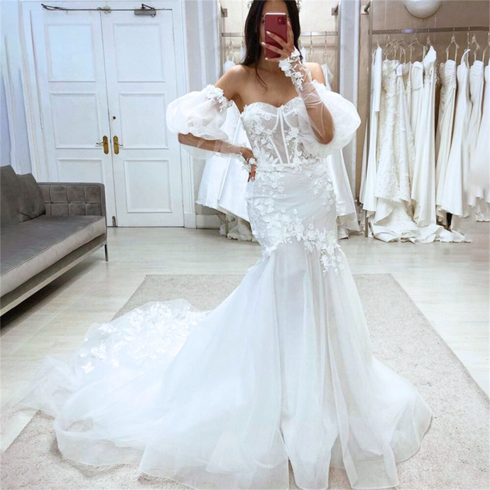 Mermaid Wedding Dress-Lace Off the Shoulder Bridal Gown | Wedding Dresses