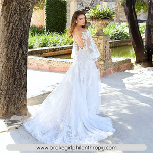 Beach Wedding Dress-Lace Long Sleeve Wedding Gown | Wedding Dresses