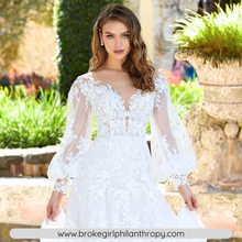 Load image into Gallery viewer, Beach Wedding Dress-Lace Long Sleeve Wedding Gown | Wedding Dresses

