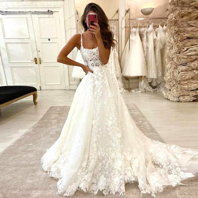 Bohemian Wedding Dress-Lace Wedding Beach Wedding Gown | Wedding Dresses