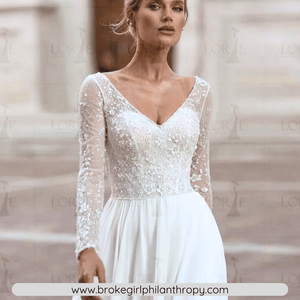 Bohemian Wedding Dress-Long Sleeve Beach Wedding Dress | Wedding Dresses