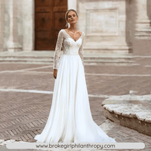 Load image into Gallery viewer, Bohemian Wedding Dress-Long Sleeve Beach Wedding Dress | Wedding Dresses
