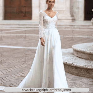 Bohemian Wedding Dress-Long Sleeve Beach Wedding Dress | Wedding Dresses