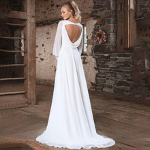 Load image into Gallery viewer, Long Sleeve Bohemian Chiffon Beach Wedding Dress Broke Girl Philanthropy

