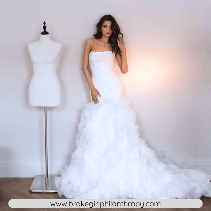Luxury Mermaid Glitter Wedding Dress-Ruffles Broke Girl Philanthropy