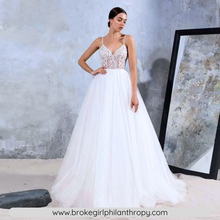 Load image into Gallery viewer, V Neck Wedding Dress-Luxury Shiny Wedding Gown | Wedding Dresses
