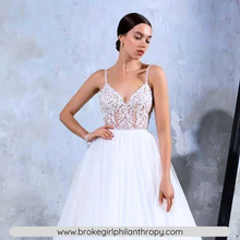 Load image into Gallery viewer, V Neck Wedding Dress-Luxury Shiny Wedding Gown | Wedding Dresses
