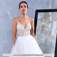 Load image into Gallery viewer, V Neck Wedding Dress-Luxury Shiny Wedding Gown | Wedding Dresses
