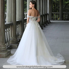 Load image into Gallery viewer, Off the Shoulder Wedding Dress-Simple A-Line Wedding Dress | Wedding Dresses
