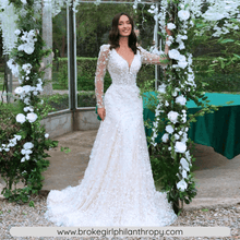 Load image into Gallery viewer, Mermaid Wedding Dress- Long Sleeve Wedding Dress-Detachable Train | Wedding Dresses
