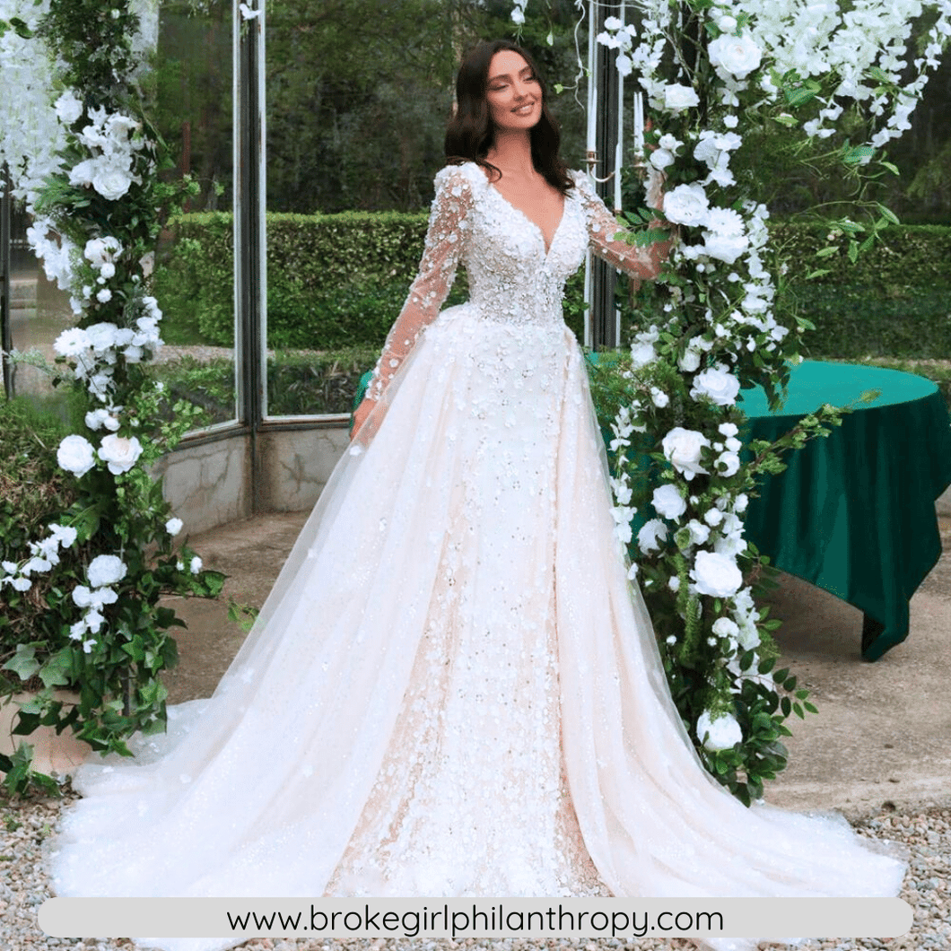 Mermaid Wedding Dress- Long Sleeve Wedding Dress-Detachable Train | Wedding Dresses