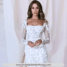 Load image into Gallery viewer, Modern Sexy Mermaid Flower Lace Backless Wedding Gown Broke Girl Philanthropy

