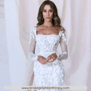 Modern Sexy Mermaid Flower Lace Backless Wedding Gown Broke Girl Philanthropy