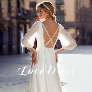 Backless Wedding Dress-Modern Chiffon Beach Wedding Dress | Wedding & Bridal Party Dresses