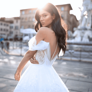 Off the Shoulder Wedding Dress-A Line Lace Ball Gown Wedding Dress | Wedding Dresses