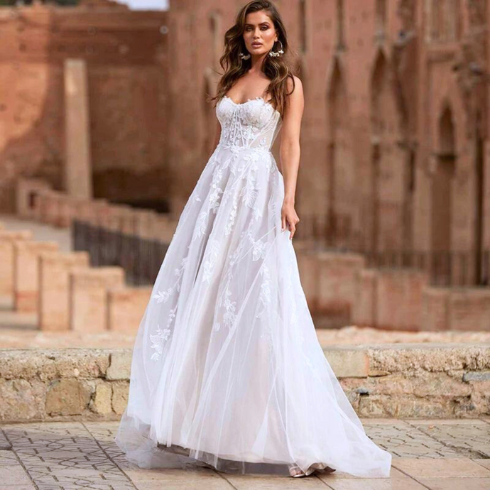 Lace Beach Wedding Dress-Off Shoulder Sweetheart Wedding Dress | Wedding Dresses