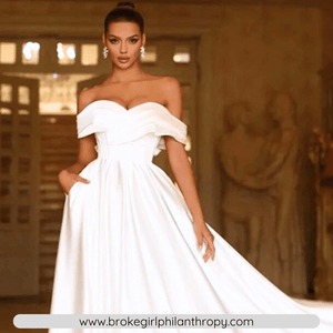 Off the Shoulder Wedding Dress-Princess Wedding Dress-Pockets | Wedding Dresses