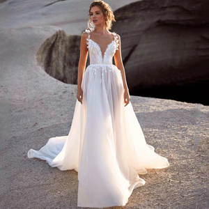 Sexy Wedding Dress- Romantic Flowers Pleats and Straps Gown | Wedding Dresses