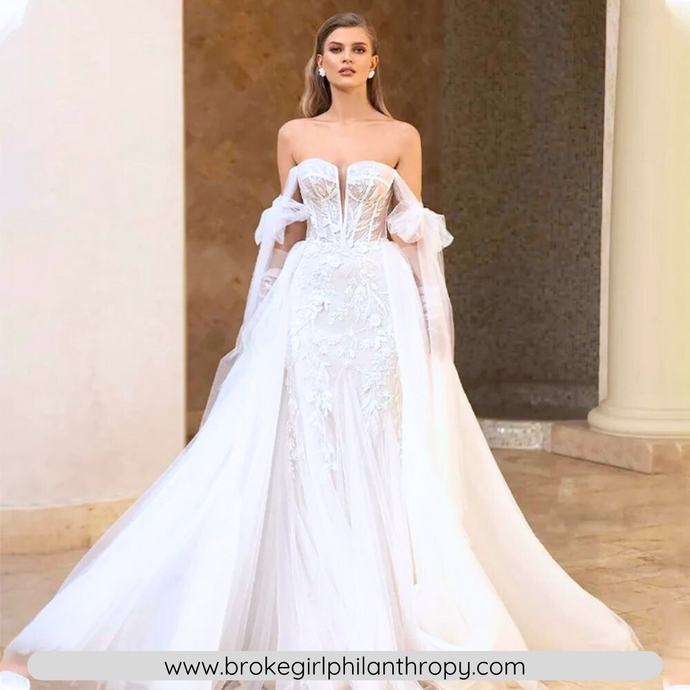 Off the Shoulder Wedding Dress-Backless Bridal Gown | Wedding Dresses
