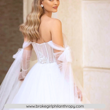 Load image into Gallery viewer, Off the Shoulder Wedding Dress-Backless Bridal Gown | Wedding Dresses
