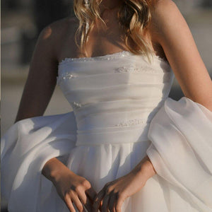 Strapless Wedding Dress-Romantic Bridal Gown Pearls | Wedding Dresses