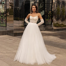 Load image into Gallery viewer, Luxury Wedding Dress- Detachable Sleeves Lace Bridal Gown
