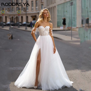 Backless Wedding Dress-A Line Sweetheart Wedding Gown
