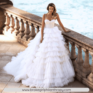 Ball Gown Wedding Dress-Backless Sweetheart Tiered Ball Gown | Wedding Dresses