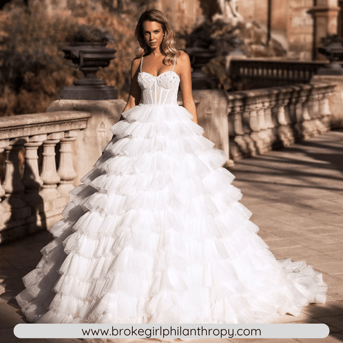 Sexy Backless Sweetheart Tiered Ball Gown Wedding Dress Broke Girl Philanthropy