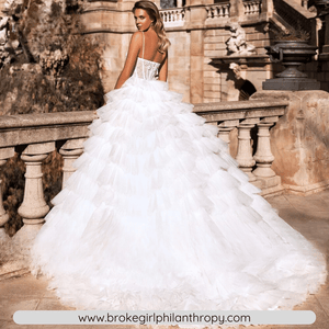 Sexy Backless Sweetheart Tiered Ball Gown Wedding Dress Broke Girl Philanthropy