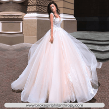 Load image into Gallery viewer, Lace Wedding Dress-Sexy Illusion Wedding Dress-Chapel Train | Wedding Dresses
