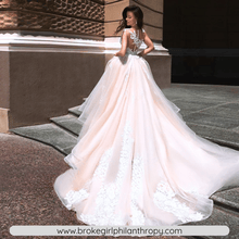 Load image into Gallery viewer, Lace Wedding Dress-Sexy Illusion Wedding Dress-Chapel Train | Wedding Dresses
