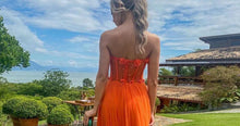Load image into Gallery viewer, Womens Formal Dress-Sexy Strapless Orange Party Dress | Wedding &amp; Bridal Party Dresses
