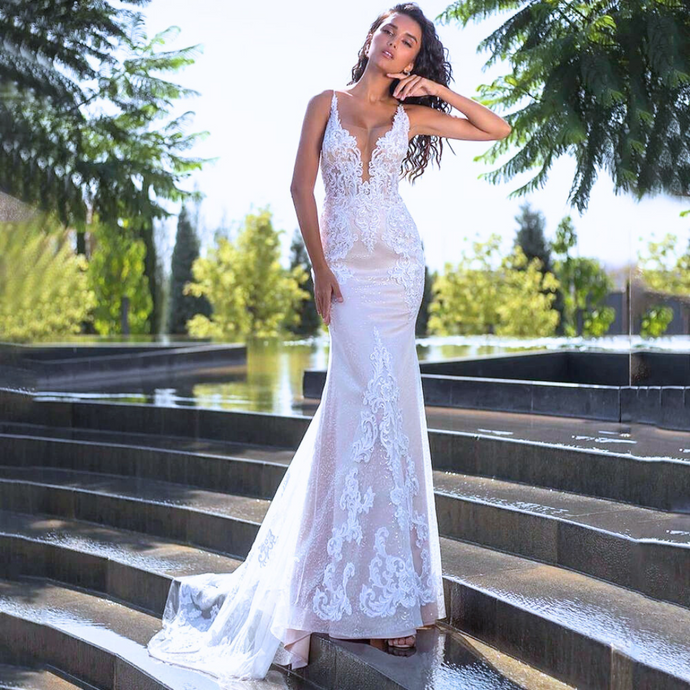 Sexy Wedding Dress-Mermaid Lace Wedding Dress Broke Girl Philanthropy