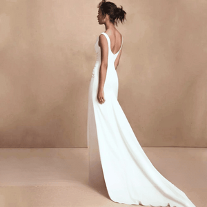 Sexy Wedding Dress-Sheath Wedding Dress-Open Back Scoop Neck Broke Girl Philanthropy