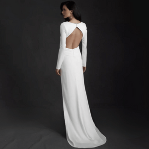 Sexy Wedding Dress-Simple Bare Waist Wedding Dress-Open Back Broke Girl Philanthropy
