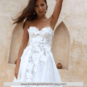 Beach Wedding Dress-Sexy Lace Strapless Wedding Dress | Wedding Dresses
