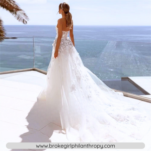 Sexy Wedding Dress-Strapless 3D Flower Lace Wedding Dress | Wedding Dresses