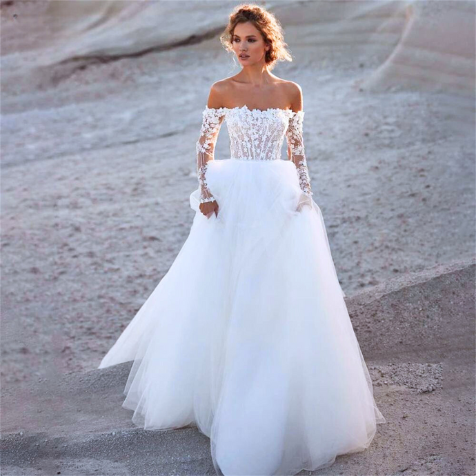 Sexy Wedding Dress-Strapless Lace Beach Wedding Dress | Wedding Dresses