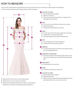 Sexy Mermaid Wedding Dress measurement sheet