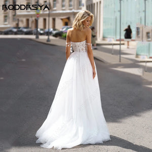A Line Sweetheart Wedding Dress- Backless Beach Wedding Dress
