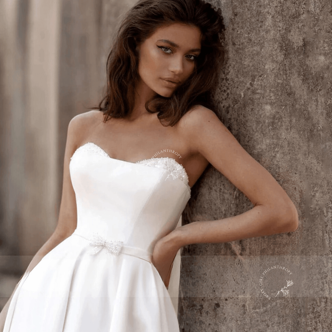 Simple Beach Wedding Dress-Strapless Bridal Gown | Wedding Dresses