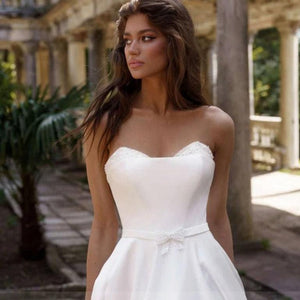 Simple Beach Wedding Dress-Strapless Bridal Gown | Wedding Dresses