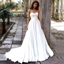 Load image into Gallery viewer, Simple Beach Wedding Dress-Strapless Bridal Gown | Wedding Dresses
