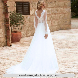 Bohemian Wedding Dress-Simple Lace Princess Bridal Gown | Wedding Dresses