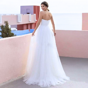 Beach Wedding Dress-Simple Sweetheart Beach Wedding Gown | Wedding Dresses